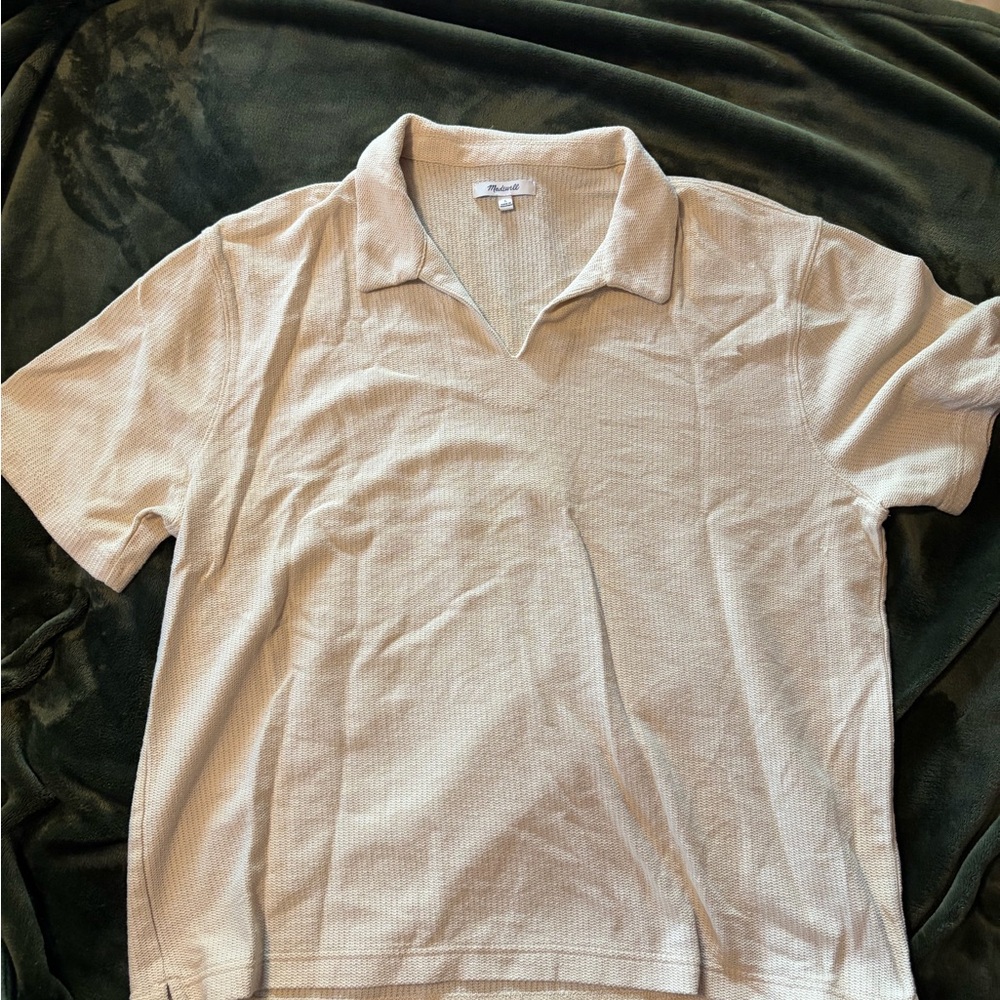 Madewell Men's Light Tan Polo Shirt